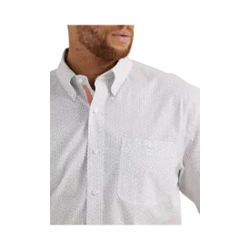 Wrangler George Men's Strait White Print  Shirt