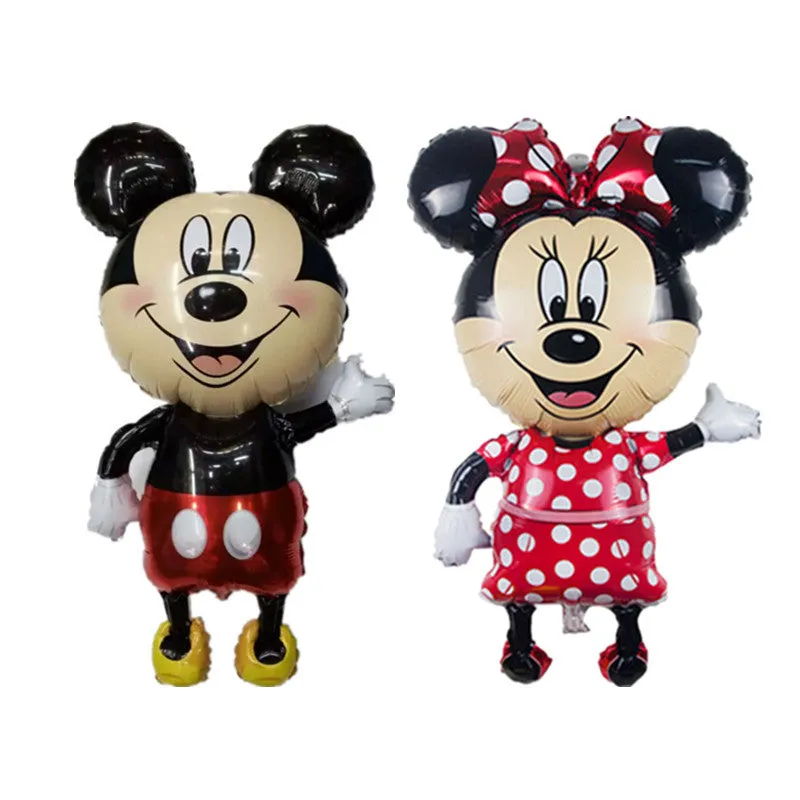 XXPWJ 112*64 cm Minnie Mickey foil balloons red Bowknot standing mouse Polka dot wedding birthday party decor supplies globos