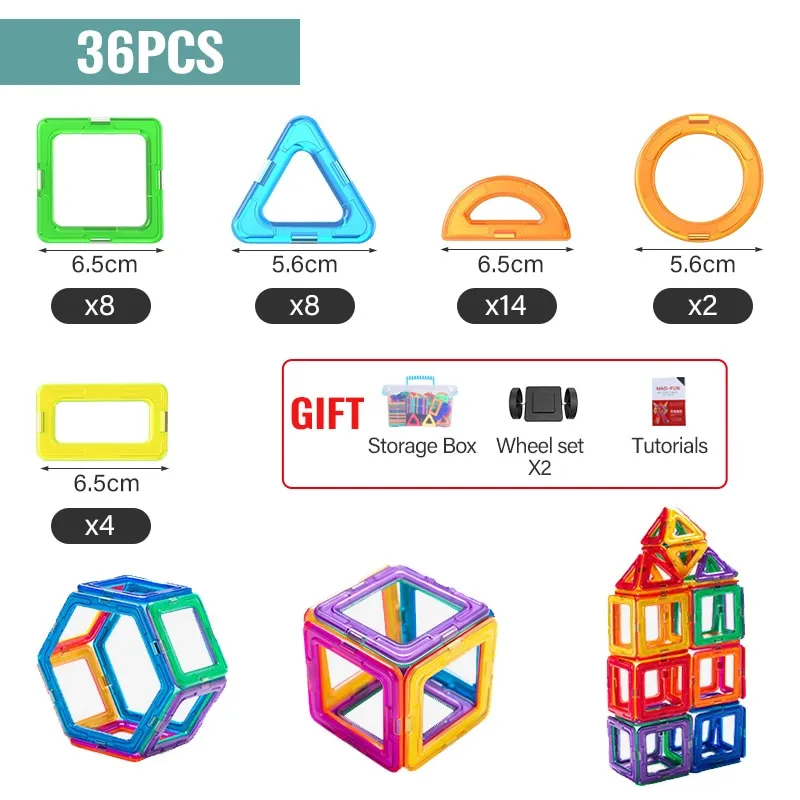 ZKZC 21-142pcs Big Size Magnetic Designer Magnet Building Blocks Construction Set Magnetic Bircks DIY Toys For Children Gifts